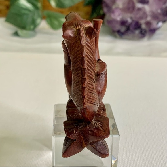 Vintage Red Boxwood Hand Carved Horse Netsuke Figurine W Inset Glass Eyes 2.75" - Picture 11 of 16